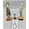 Image 11 : Three Scrimshaw Fossilized Ivory Pieces