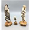 Image 1 : Three Scrimshaw Fossilized Ivory Pieces