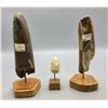 Image 8 : Three Scrimshaw Fossilized Ivory Pieces