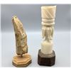 Image 7 : Two Fossilized Ivory Statues/Carvings