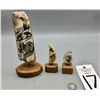 Image 10 : Three Scrimshaw Fossilized Ivory Pieces