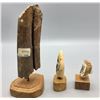 Image 8 : Three Scrimshaw Fossilized Ivory Pieces
