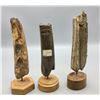 Image 8 : Three Scrimshaw Fossilized Ivory Pieces