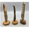 Image 9 : Three Scrimshaw Fossilized Ivory Pieces
