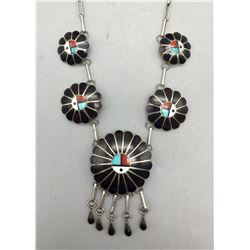 Zuni Inlay Necklace -Signed