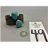 Image 12 : A Unique Vintage Two Stone Turquoise Bracelet