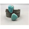 Image 7 : A Unique Vintage Two Stone Turquoise Bracelet