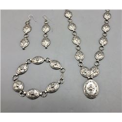 Unique Vintage Sterling Silver Necklace Set