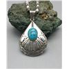 Image 1 : Double Sided Turquoise and Sterling Silver Necklace