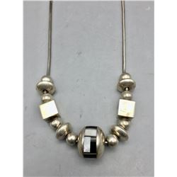 Sterling Silver and Inlay Necklace