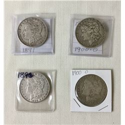 Four Morgan Silver Dollars