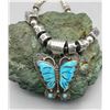 Image 1 : Turquoise Inlay Butterfly Necklace