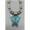 Image 2 : Turquoise Inlay Butterfly Necklace