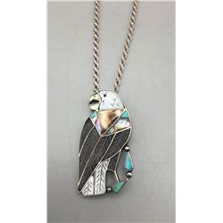 Zuni Inlay Eagle Pin-Pendant
