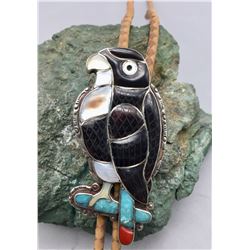 Zuni Inlay Hawk Bolo