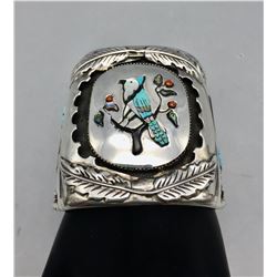 Large Zuni Inlay Bracelet by Quam