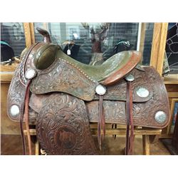 Fancy F.O. Baird Saddle With Tapaderos