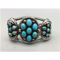1970s Navajo Turquoise Cluster Bracelet