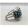 Image 2 : 1970s Navajo Turquoise Cluster Bracelet