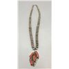 Image 2 : Vintage Navajo Pearls and Coral Cluster Necklace
