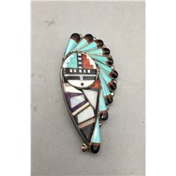 Zuni Inlay Pin Pendant- Stanford Gchachu