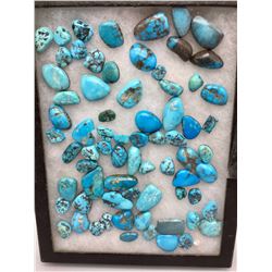 Display of Turquoise Cabochons