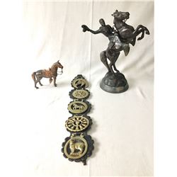 Two Horse Statues and Decorative Breast Strap