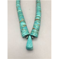 Stunning Turquoise Disc Bead Necklace