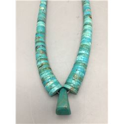 Turquoise Disc Bead Necklace