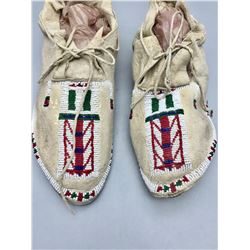 Vintage Plains Beaded Moccasins