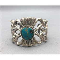 Vintage Sandcast and Turquoise Bracelet