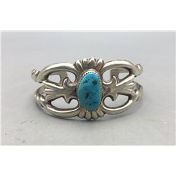Vintage Sandcast and Turquoise Bracelet