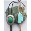 Image 1 : Two Vintage Bolos - One Turquoise and One Malachite