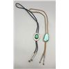 Image 2 : Two Vintage Bolos - One Turquoise and One Malachite