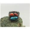 Image 1 : Large Turquoise and Coral Ring