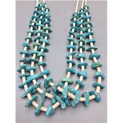 Vintage Three Strand Turquoise and Heishi Necklace
