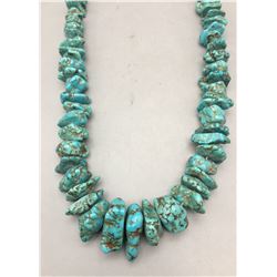 Chunky Turquoise Nugget and Sterling Silver Necklace