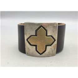 Unique Leather and Sterling Silver Bracelet