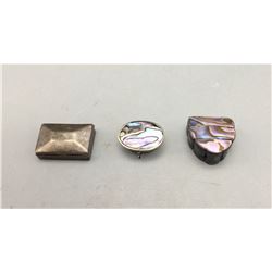 Three Mexican Silver Boxes