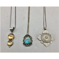 Group of Three Sterling Silver Necklaces