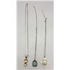 Image 2 : Group of Three Sterling Silver Necklaces