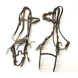 Two Studded Headstalls with Bits