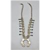 Image 7 : Turquoise and Sterling Silver Squash Blossom Necklace
