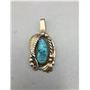 Image 1 : Gold Sterling Silver and Turquoise Pendant