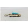 Image 2 : Gold Sterling Silver and Turquoise Pendant