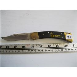 BUCK 110 1987 GRAM LUMBER COMPANY KNIFE W SHEATH