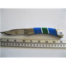 BUCK BCC 1988-2013 25TH ANNIVERSARY GREEN/BLUE HANDLE KNIFE