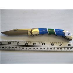 BUCK BCC BOS GREEN/BLUE HANDLE KNIFE