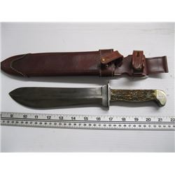 BONE HANDLED KNIFE W SHEATH