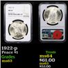 Image 1 : NGC 1922-p Peace Dollar $1 Graded ms63 By NGC